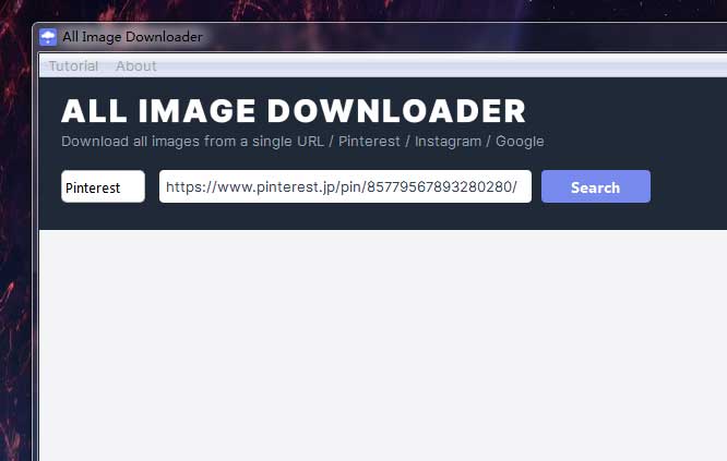 paste pinterest url to all image downloader